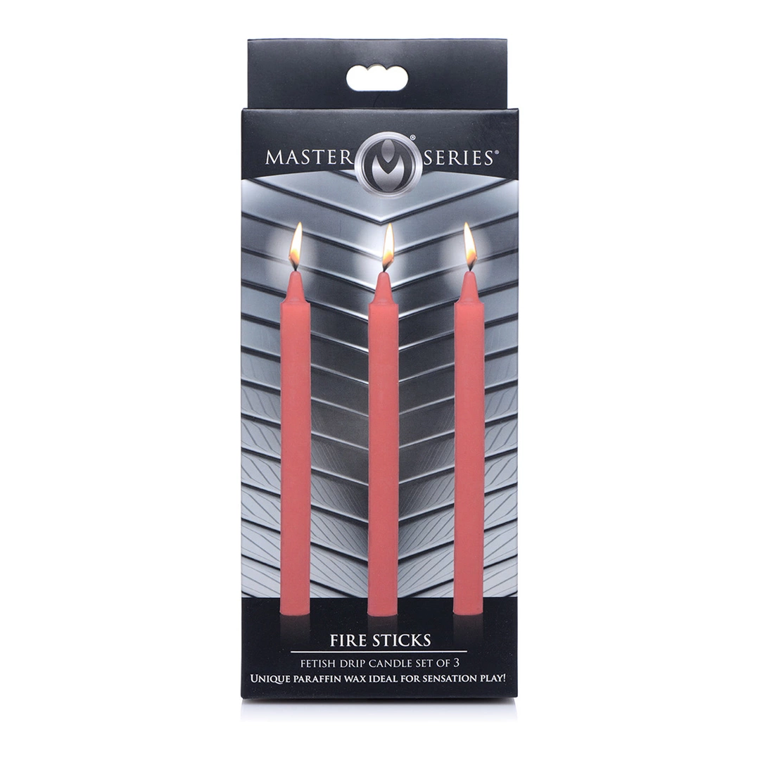 XR Brands Fire Sticks – 3 parafino lašinamos žvakės - Image 3