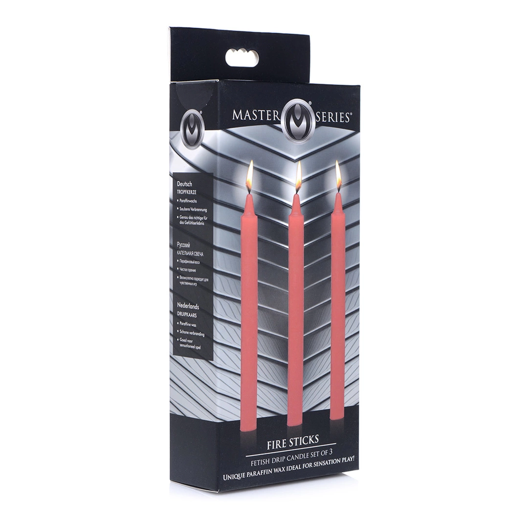 XR Brands Fire Sticks – 3 parafino lašinamos žvakės - Image 2