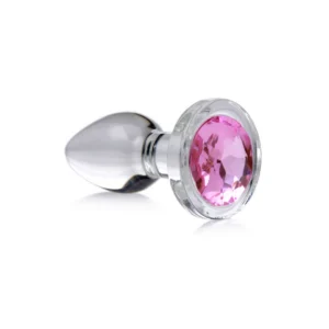 XR Brands Pink Gem stiklinis kaištis – mažas