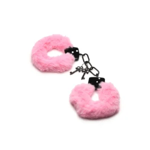 XR Brands Furry Handcuffs – Pink