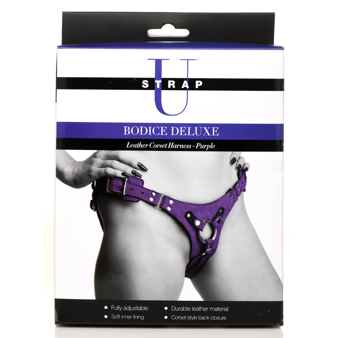 XR Brands Deluxe odinis korsetas-pakinktai, violetinė - Image 3