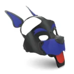 XR Brands Alpha Dog šuniuko kaukė, mėlyna, reguliuojama