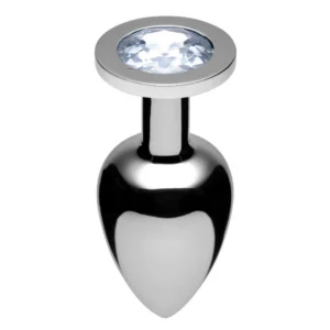 XR Brands Lucent Chrome-Plated Plug — Small, Diamond Accent