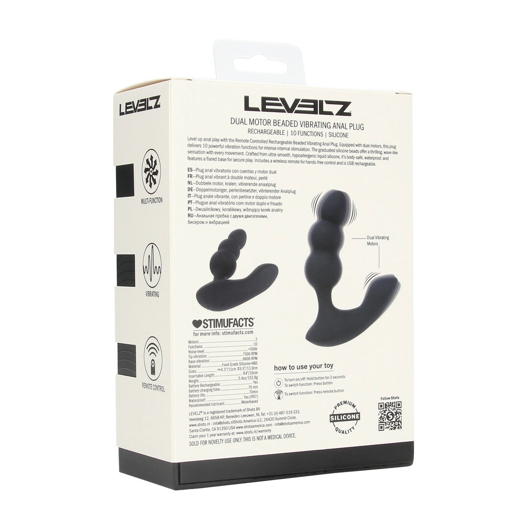 Levelz by Shots Revo Dual Motor prostatos masažuoklis, juodas - Image 3