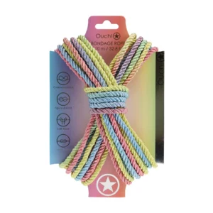 Ouch! by Shots Poliesterinė bondage virvė 10 m, multicolor pastel