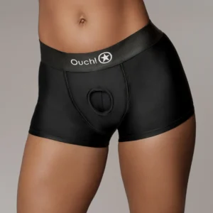 Vibrating Strap-On Boxer M/L Black — Ouch! by Shots
