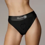 Ouch! by Shots Vibruojantis Strap-On Hipster XS/S, juodas