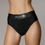Ouch! by Shots Vibrating Strap-On Panty XS/S, juoda
