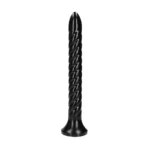 Ouch! by Shots analinis dildo su spiraliniu paviršiumi, juodas, 30 cm