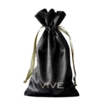 VIVE by Shots satininis laikymo maišelis, juodas, 24 x 10 cm