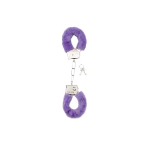 Shots Toys Plush Metal Handcuffs Black