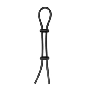 Shots Toys Double Stretch Booster – juodas silikoninis žiedas