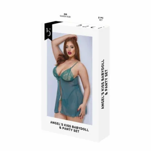 Baci Lingerie Angel's Kiss Babydoll & Panty Set, QS Green