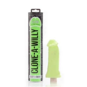 Clone A Willy dildo gamybos rinkinys, tamsoje švytinti žalia kopija