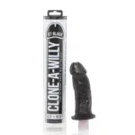 Clone A Willy dildo gamybos rinkinys su vibracijos moduliu, juodas