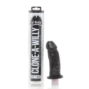 Clone A Willy dildo gamybos rinkinys su vibracijos moduliu, juodas