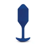 B-Vibe Snug Plug 4 vibruojantis analinis kaištis su svoriu, tamsiai mėlynas, XL