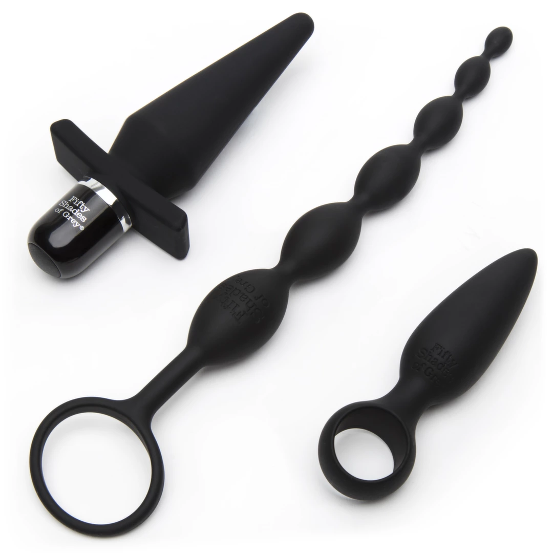 Fifty Shades of Grey Pleasure Overload analinių žaislų rinkinys, 4 dalių, juodas - Image 2