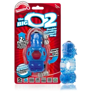 The Screaming O Big O 2 penio žiedas su dviem varikliais, mėlynas
