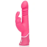 Happy Rabbit Thrusting Pink — dviejų variklių silikoninis, 23 cm