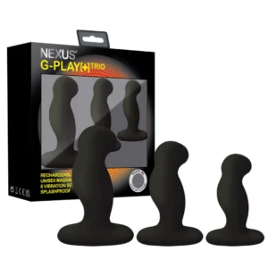 Nexus G-Play Trio Plus prostatos masažuoklių komplektas, juodas, 3 dalių