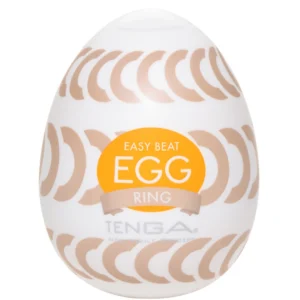 Tenga Egg Wonder Ring rankinis masturbatorius, baltas su mėlynu akcentu