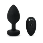 B-Vibe Jewel XXL analinis kaištis su vibracija, juodas, 12,2 cm