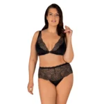Obsessive Klarita 2 dalių apatinio trikotažo komplektas, juodas, 2XL/3XL