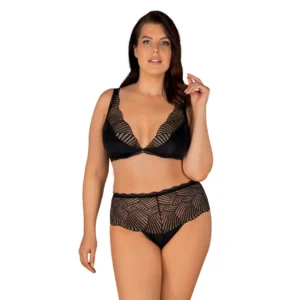 Obsessive Klarita 2 dalių apatinio trikotažo komplektas, juodas, 2XL/3XL