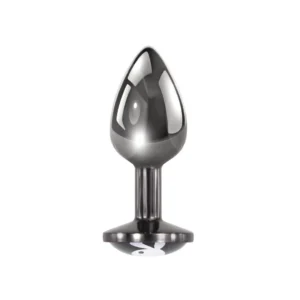 Playboy Pleasure Tux analinis kaištis su zuikio logotipu, sidabrinis, 7,4 cm