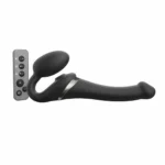 Strap-On-Me Multi Orgasm vibruojantis dildo, juodas, S