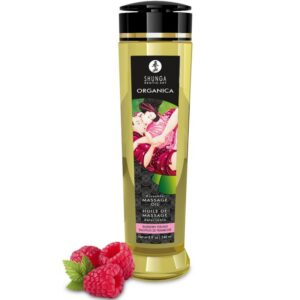 Shunga ekologiškas masažo aliejus, aviečių aromato, 240 ml