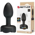 Pretty Love įkraunamas vibruojantis analinis kaištis, 10 režimų, juodas