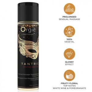 Orgie Tantric Divine Nectar masažo aliejus, 200 ml