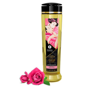 Shunga Aphrodisia masažo aliejus, rožių žiedlapių aromato, 240 ml
