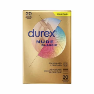 Durex Nude Ultra Thin plonas prezervatyvas, skaidrus, 20 vnt.