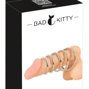 Bad Kitty Professional penio žiedų komplektas, 5 dalių, sidabrinis