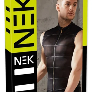 NEK berankoviai marškinėliai su matinėmis juostomis, juodi, XL