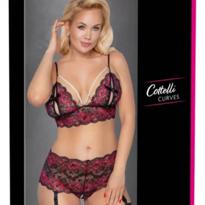 Cottelli CURVES apatinio trikotažo komplektas su perlais, dvispalvis, 3XL/4XL