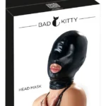 Bad Kitty ZADO galvos kaukė, blizgi, juoda, S/M