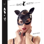 Bad Kitty katės kaukė iš dirbtinės odos su kristalais, juoda