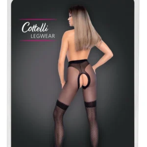 Cottelli juodos pėdkelnės su kojinių imitacija, 30 den, M/L