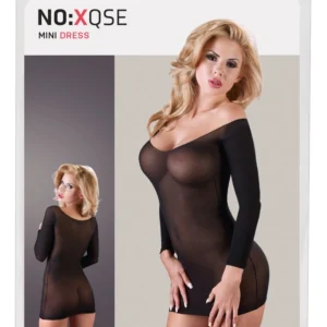 No:xqse permatoma mini suknelė su aukso spalvos siūle, S-L
