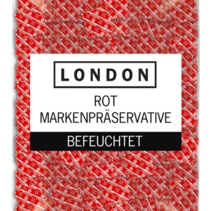 London Red braškių skonio prezervatyvas, raudonas, 56 mm, 1000 vnt.