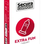 Secura Extra Fun rumbuotas prezervatyvas, 52 mm, 12 vnt.