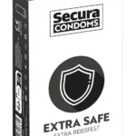 Secura Extra Safe klasikinis prezervatyvas, storesnis, 52 mm