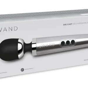 Le Wand Die Cast wand tipo masažuoklis, įkraunamas, sidabrinis