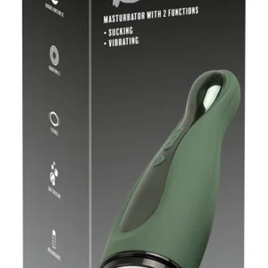 Rebel automatinis masturbatorius su siurbimu ir vibracija, juodas, 25,8 cm