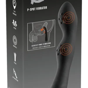 Rebel lenktas analinis vibratorius, juodas, 23,5 cm
