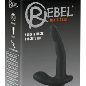 Rebel Naughty Finger vibruojantis antpirštis, juodas, 13,8 cm